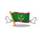 Flag mauritania with Money eye cartoon character style