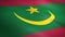 Flag of Mauritania. Waving flag with highly detailed fabric texture seamless loopable video. Seamless loop with highly