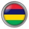 Flag of Mauritius round as a button