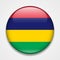 Flag of Mauritius. Round glossy badge