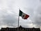 flag of the Mexican Republic waving aloft with the wind