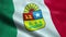 Flag of the Mexico State of Quintana Roo Seamless Looping Waving Animation