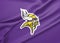 Flag Minnesota Vikings, flag of American football team Minnesota Vikings, fabric flag Minnesota Vikings, 3D work and 3D image.