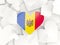 Flag of moldova, heart shaped stickers