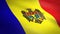 Flag of Moldova. Waving flag with highly detailed fabric texture seamless loopable video. Seamless loop with highly