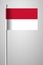 Flag of Monaco. National Flag on Flagpole. Isolated Illustration