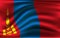 Flag of Mongolia. Realistic waving flag of Mongolia