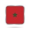 Flag of Morocco, shiny metallic gray square button