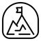 Flag mountain icon, outline style