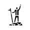 flag mountaineer top glyph icon vector illustration