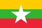 Flag of Myanmar in national colors with a star, .