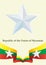 Flag of Myanmar, Republic of the Union of Myanmar. Bright, colorful vector illustration