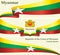 Flag of Myanmar, Republic of the Union of Myanmar. Bright, colorful vector illustration