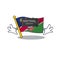 Flag namibia cartoon virtual reality with the shape