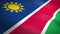 Flag of Namibia. Waving flag with highly detailed fabric texture seamless loopable video. Seamless loop with highly