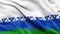 Flag of Nenets Autonomous Okrug waving in the wind. 3D illustration