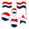 Flag of Netherlands Performed in Defferent Shapes