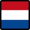 Flag of Netherlands in the shape of square with contrasting contour, social media communication sign