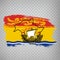 Flag of  New Brunswick from brush strokes. Blank map of New Brunswick. Canada. High quality map of New Brunswick and flag on trans