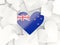 Flag of new zealand, heart shaped stickers
