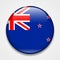 Flag of New Zealand. Round glossy badge