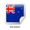 Flag of New Zealand. Round glossy sticker