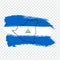 Flag Nicaragua from brush strokes and Blank map Nicaragua. High quality map Republic of Nicaragua and flag on transparent backgrou