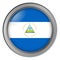 Flag of Nicaragua round as a button