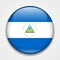 Flag of Nicaragua. Round glossy badge