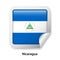Flag of Nicaragua. Round glossy sticker