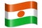 Flag of Niger - waving country flag, shadow