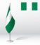 Flag of NIGERIA on flagpole for registration of solemn event, meeting foreign guests. National independence day of NIGERIA.