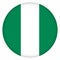 Flag of Nigeria round icon, badge or button. Nigerian national symbol.