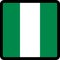 Flag of Nigeria in the shape of square with contrasting contour, social media communication sign