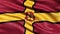Flag of Northamptonshire waving in the wind. 3D illustration
