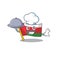 Flag oman as a Chef with food cartoon design