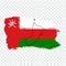 Flag Oman from brush strokes and Blank map Oman. High quality map Oman and flag on transparent background.