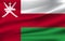 Flag of Oman. Realistic waving flag of Sultanate of Oman