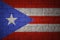 Flag with original proportions. grunge flag of Puerto Rico