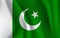 Flag of Pakistan. Realistic waving flag of Islamic Republic of Pakistan