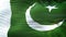 Flag of the Pakistan waving in the wind. Seamless loop with highly detailed fabric texture. Loop ready in 4K resolution.