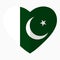 Flag of Pakistani in the shape of Heart, flat style, symbol