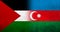 Flag of Palestine and Republic of Azerbaijan national flag. Grunge background