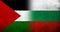 Flag of Palestine and The Republic of Bulgaria National flag. Grunge background