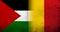 Flag of Palestine and The Republic of Chad National flag. Grunge background