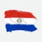 Flag of Paraguay from brush strokes and Blank map Paraguay. High quality map of Paraguay and flag on transparent background.