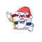 Flag paraguay cartoon with in santa claus character