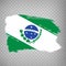 Flag of  Parana from brush strokes. Federal Republic of Brazil. Flag Parana of Brazil on transparent background for your web site