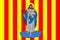 Flag of Perpignan in Pyrenees-Orientales of Occitanie is a Region of France
