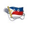 Flag philippines cartoon mascot style in a Doctor costume with tools